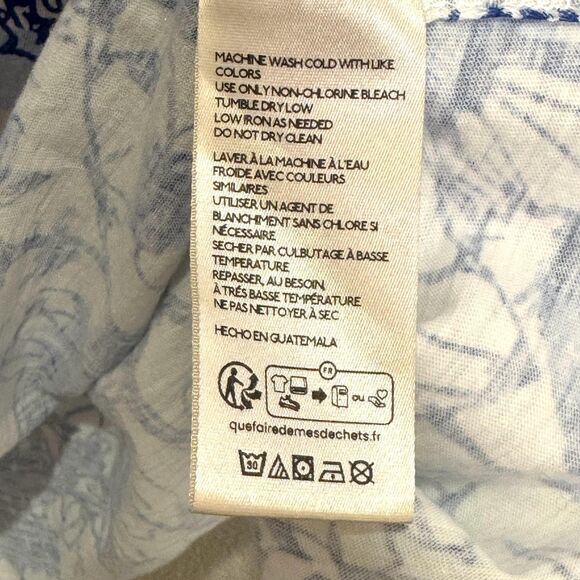 Maeve Sonal Nathwani Shirt Womens XS White Blue Floral Print Long Sleeve Cotton - Picture 4 of 5